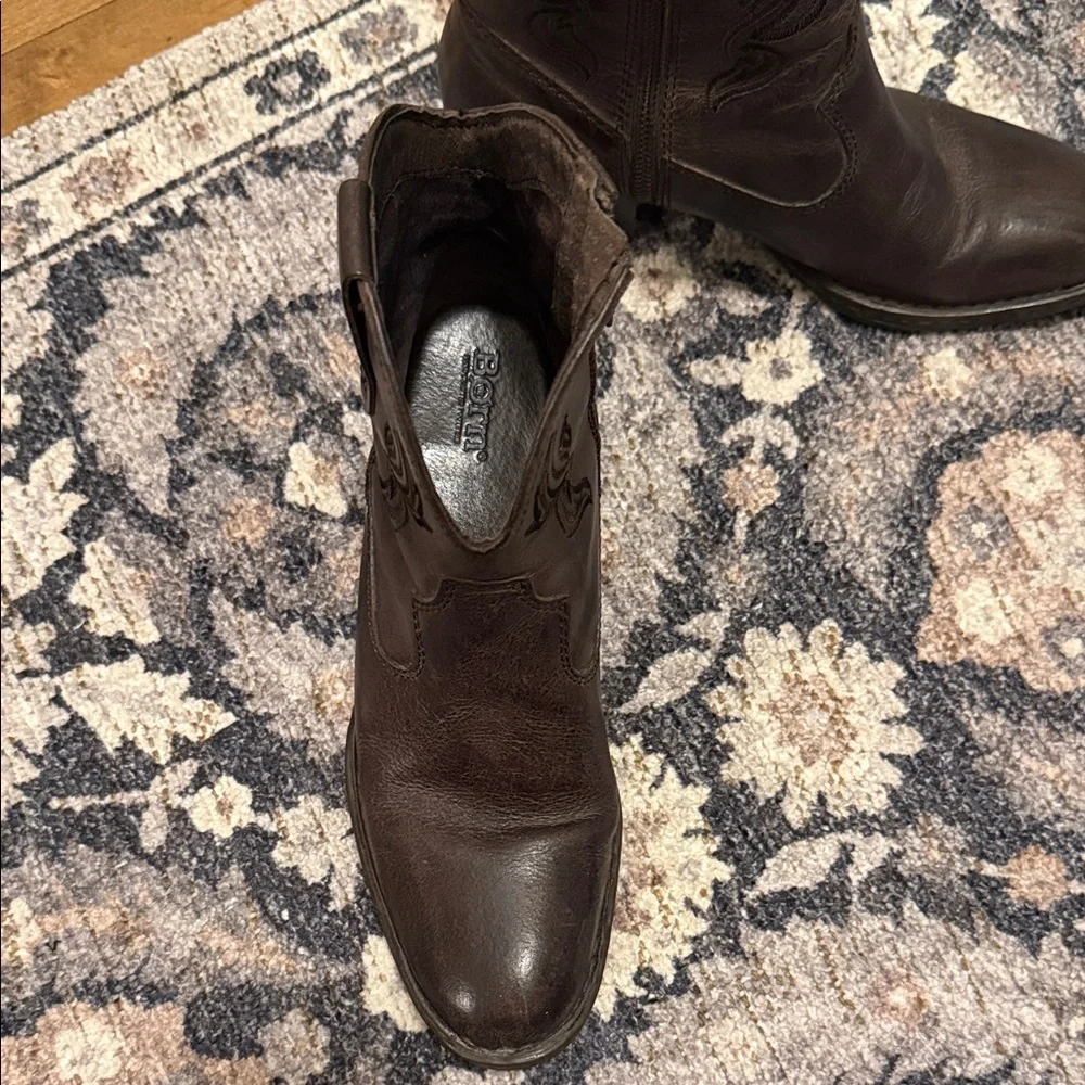 Born Women’s Dark Brown Western Ankle Boots - Picture 4 of 8